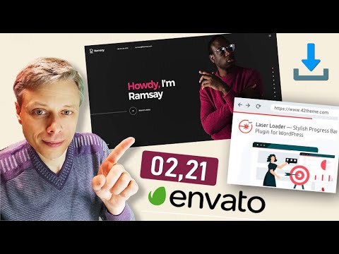 Скачиваем бесплатно продукты Envato ❄️ Февраль 2021 ➤ Лазерный загрузчик и сайт-портфолио