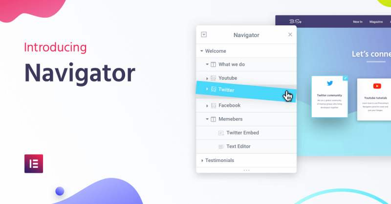 [Elementor] Навигатор — просмотр и редактирование макета страницы в одной панели