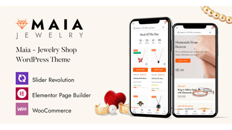Maia — тема WordPress для создания Интернет-магазина ювелирных изделий